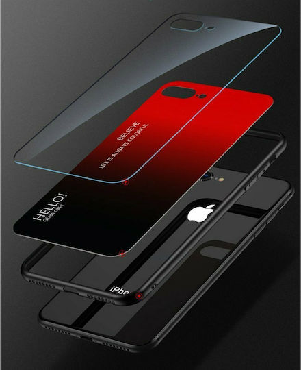 Hurtel Gradient Glass Back Cover Πλαστικό Κόκκινο (Galaxy A41)