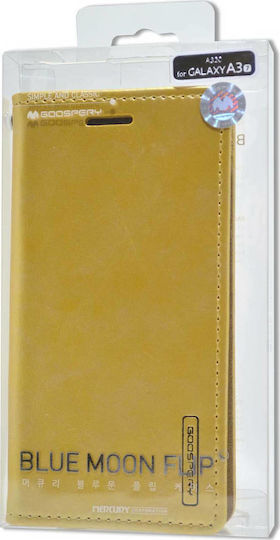 Mercury Blue Moon Flip Book Δερματίνης Χρυσό (Galaxy A3 2017)