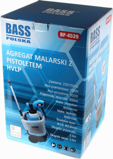 Bass Polska 4539 Ηλεκτρικό Πιστόλι Βαφής 950W με Δοχείο 0.8lt