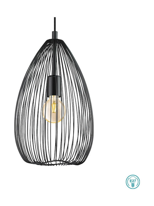 Eglo Clevedon E27 60W Pendant Light Single-Light Grid for Socket E27 Black