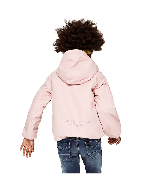 Amanda Kinderjacken & Winterjacken Lässig Kurze mit Futter Kapuzen-Rosa