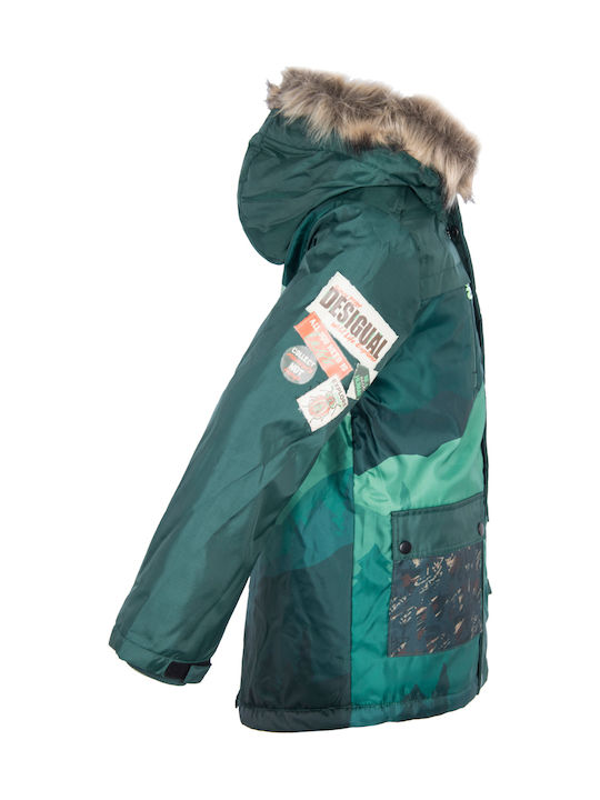 Kids' Sports Jacket Short Windproof with Hood Green Circulo