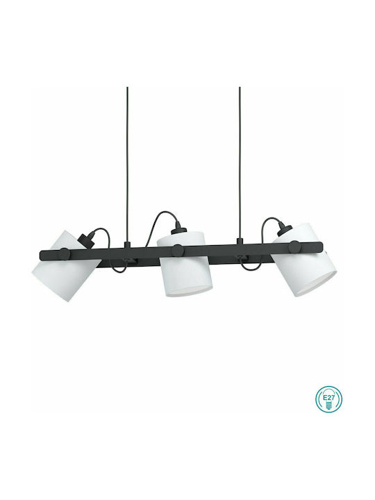 Eglo Hornwood Pendant Light Three-Light Rail for Socket E27 Black