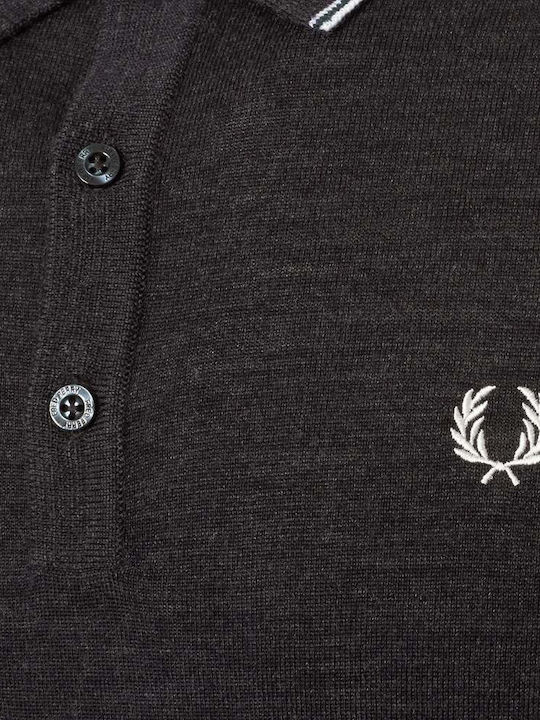 Polo Langarm-Pullover Gray