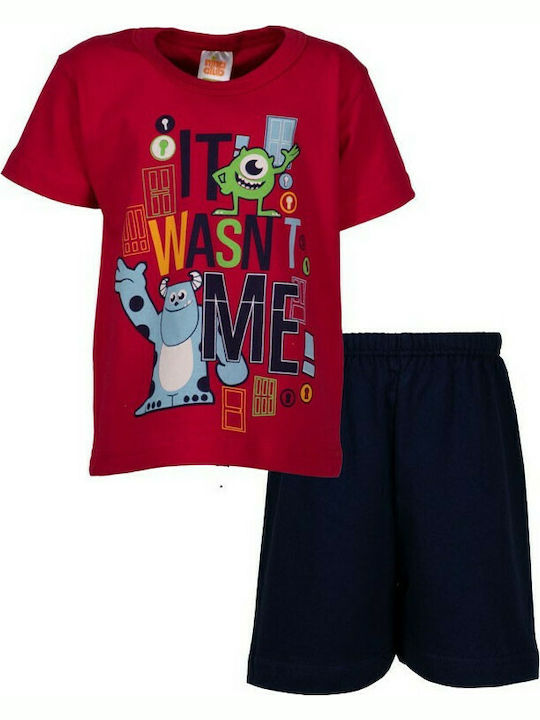 Nina Club Set Top & Bottom Kids Summer Cotton Pyjamas Red