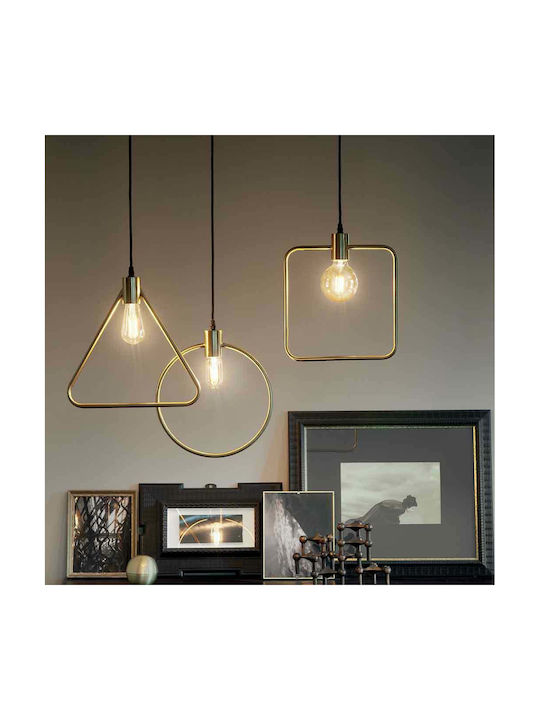 Ideal Lux ABC SP1 Round Pendant Light Single-Light for Socket E27 Gold