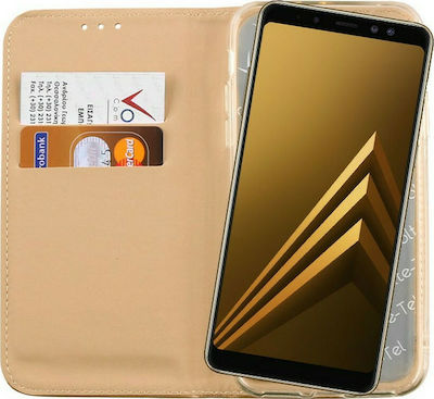 Volte-Tel Pocket Magnet Synthetic Leather Book Gold (Galaxy A8 2018)