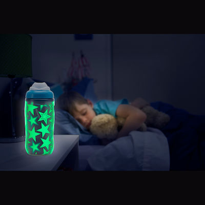 Ecolife Kids Plastic Water Bottle Smash Glow in the Dark Blue 420ml