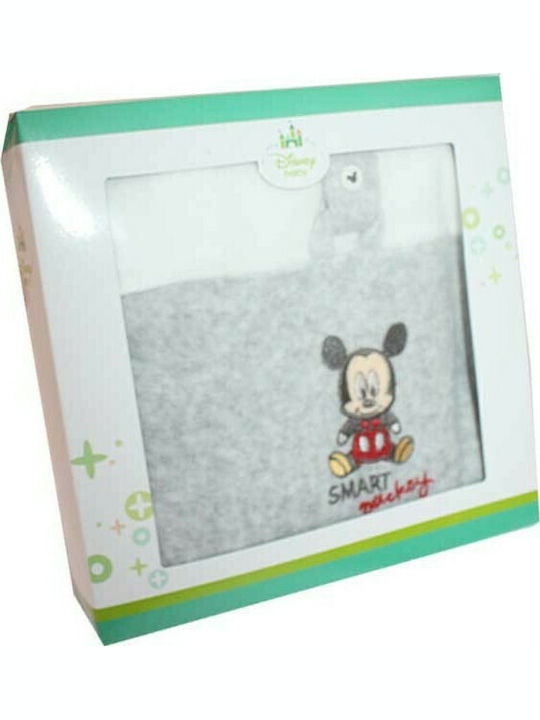 Disney Mickey Mouse Бебешко Боди Дълъг ръкав Велур Сив