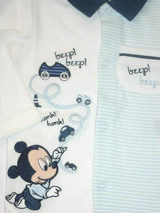 Disney HQ0008 Baby Bodysuit Set Long-Sleeved Light Blue