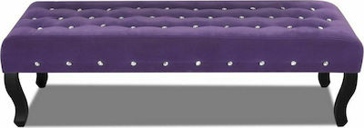 Bench Stool Padded with Velvet Purple 160x45x48cm
