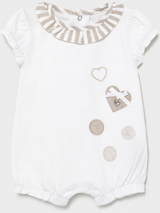 Mayoral Baby Bodysuit Set Short-Sleeved White