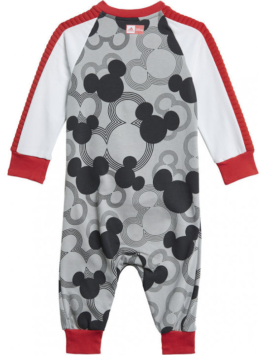 adidas Disney Mickey Mouse Baby Bodysuit Set Long-Sleeved with Accessories Gray 2pcs