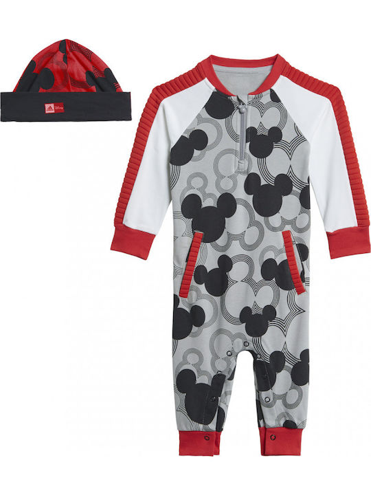 Adidas Σετ Φορμάκι με Αξεσουάρ Μακρυμάνικο για Αγόρι Γκρι Disney Mickey Mouse