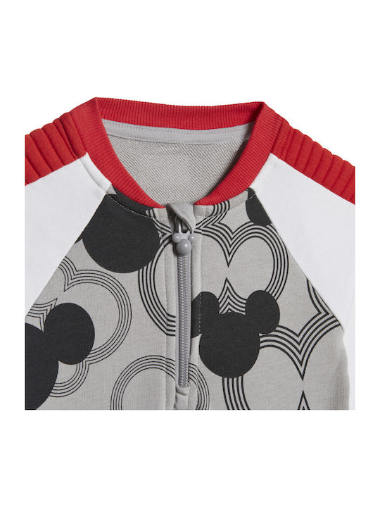 adidas Disney Mickey Mouse Baby Bodysuit Set Long-Sleeved with Accessories Gray 2pcs
