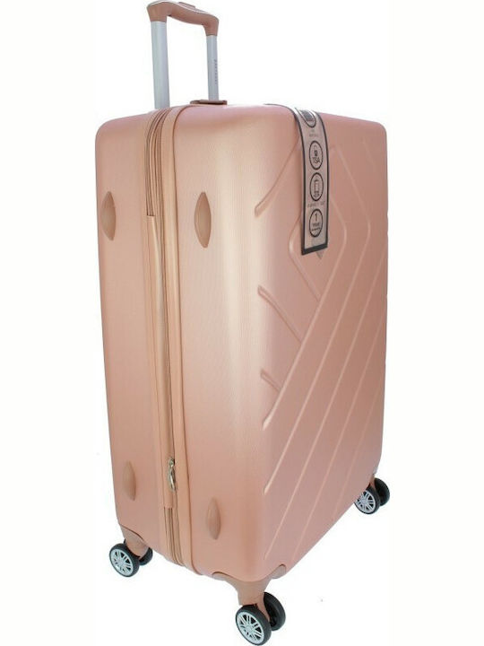 Bartuggi 712-8074 Large Hard Gold Travel Suitcase with 4 Wheels Height 75cm