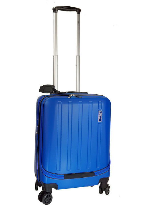 Rain Cabin Hard Blue Travel Suitcase with 4 Wheels Height 55cm