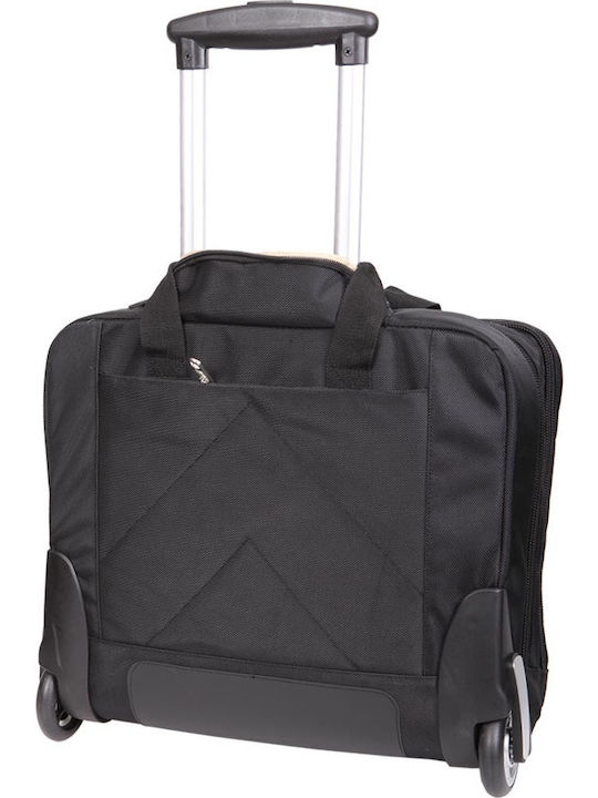 Dielle 412M Cabin Travel Suitcase Fabric Black with 2 Wheels Height 40.6cm