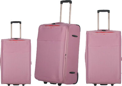 Diplomat The Athens Collection Reisekoffer Weichschalen Rosa Maximalhöhe 71cm mit 2 Räder Set 3Stück