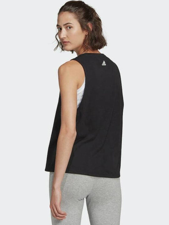 adidas Essentials Stacked Logo Μπλούζα Μαύρη