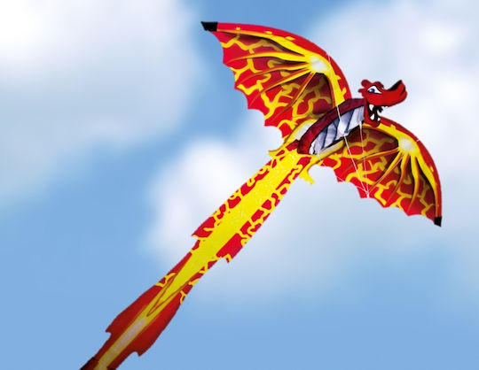Gunther 3D Kite Dragon 3D Fabric with Tail, Twine & Storage Bag 320x102cm 1pcs