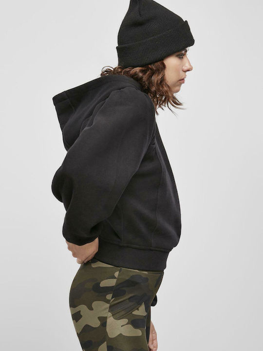 Lang Damen Sweatshirt Kapuzen Schwarz