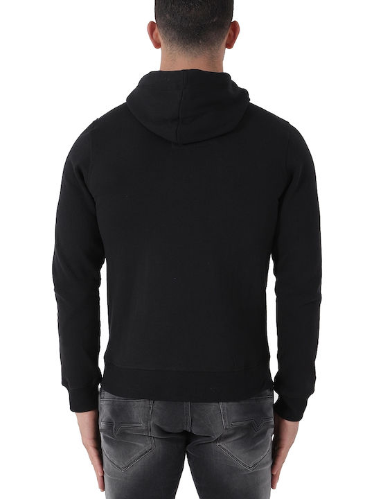 2nd Skin SSM402-6217 Men's Sweatshirt Jacket with Hood and Pockets Black