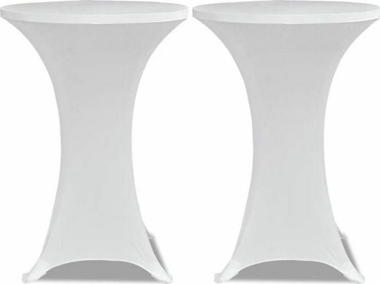 vidaXL Elastic Table Cover White Ø60cm 2pcs