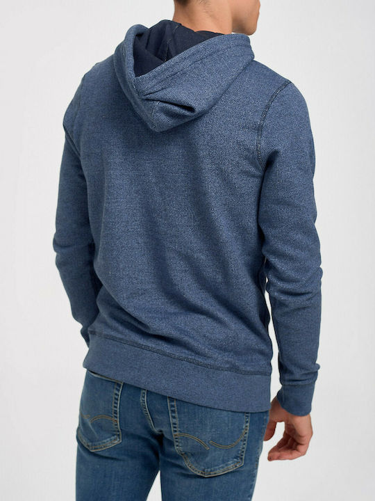 Jack & Jones Herren Sweatshirt Jacke mit Kapuze und Taschen Blau