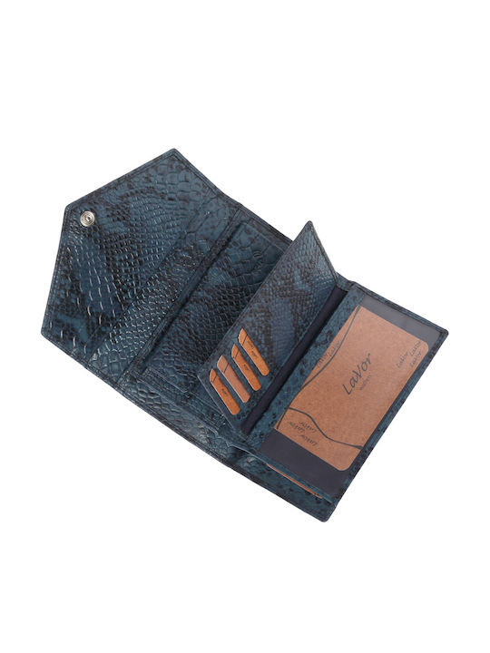 Large Leather Women's Wallet with RFID Navy Blue