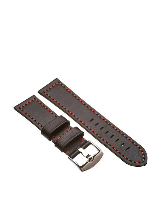 Tzevelion ART 18 Lederriemen Black/Red 24mm