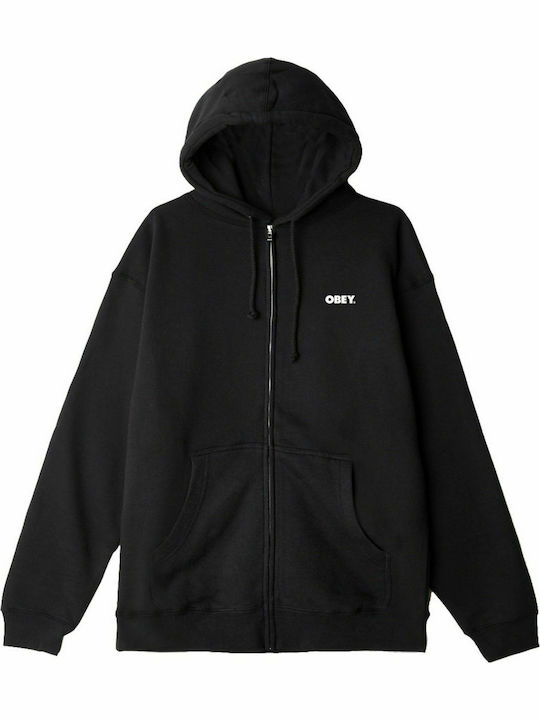 Obey Bold Premium Men's Sweatshirt Jacket with Hood and Pockets Black