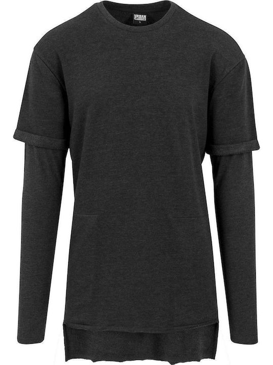 Terry Crew Long Sleeve Blouse Charcoal