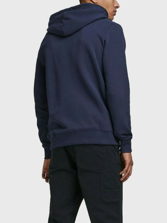 Jack & Jones Men's Sweatshirt with Hood and Pockets Navy Blazer