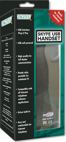 Digitus USB Telephone Handset Black