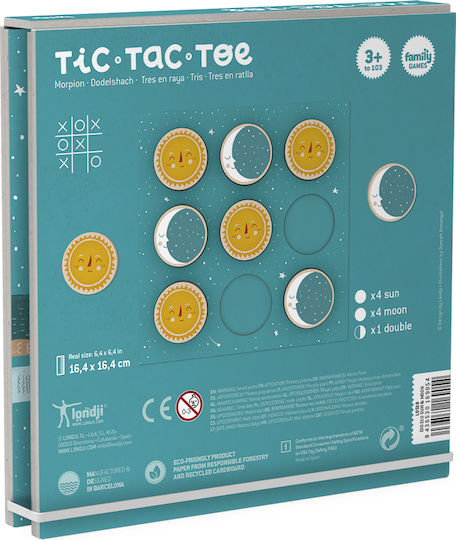Board Game Sun and Moon Tic Tac Toe for 2 Players 3+ Years Old (EN) Londji