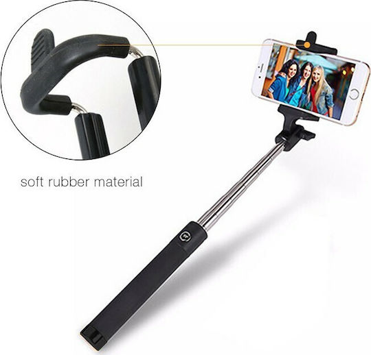 Baston pentru selfie cu Cablu Lightning Negru 3977BLACK