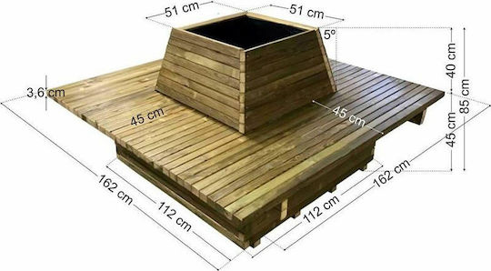 Tesias Bench Persons Square xcm Pot Wooden Tesias Bench Persons Square xcm Pot Wooden