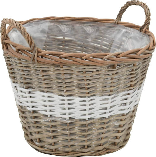 vidaXL Raised pcs. Wicker with Polyethylene Lining Set 4 Pots Plastic