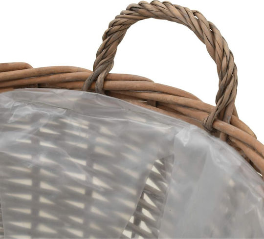 vidaXL Raised pcs. Wicker with Polyethylene Lining Set 4 Pots Plastic