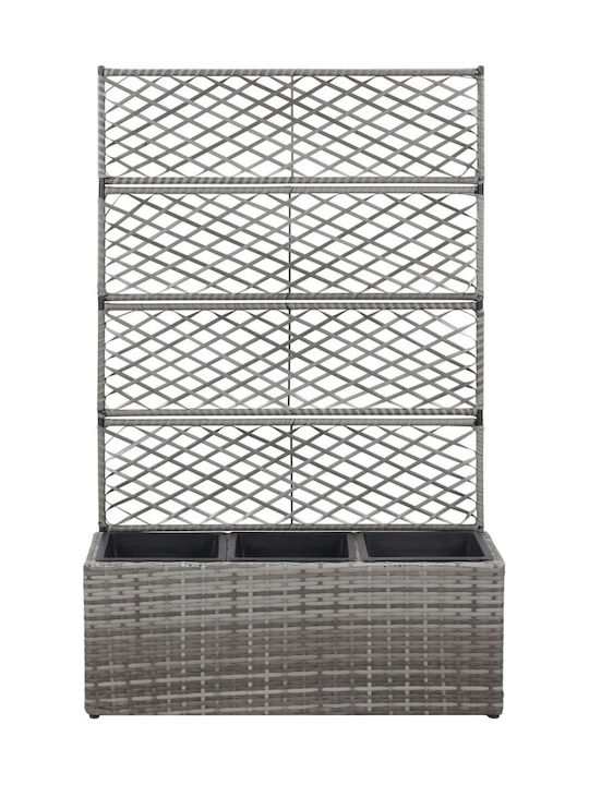 vidaXL Gray Containers Planter Box Plastic Gray 83x30x130cm.