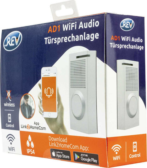 REV Link2Home Clopoțel Fără Fir Pentru Ușă Wi-Fi Argintiu