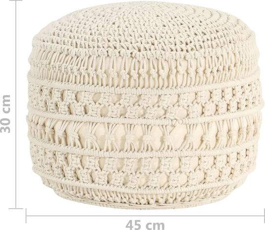 vidaXL Sitzsäcke & Poufs Wasserdicht Ecru 45x45x30cm