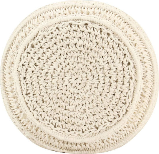 vidaXL Sitzsäcke & Poufs Wasserdicht Ecru 45x45x30cm