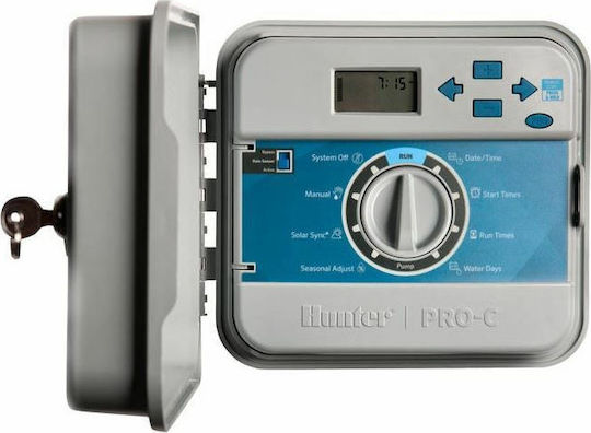 Hunter Industries Програмист на Поливане Стенен Електрически 4 Разпределения Разширяем