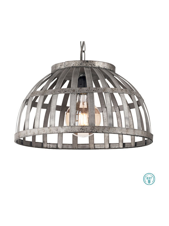 Ideal Lux Cesto SP1 Hängelampe Einfaches Licht Glocke für Fassung E27 Gray