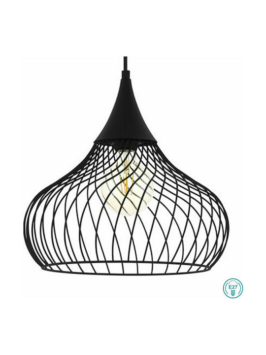 Eglo Staverton Pendant Light Single-Light Grid for Socket E27 Black