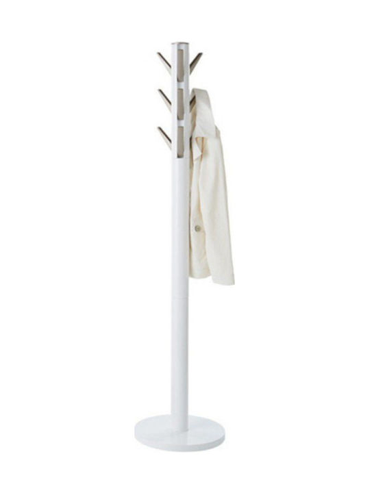 Umbra Wooden Coat Rack White with 9 Hooks 39.4x39.4x165cm