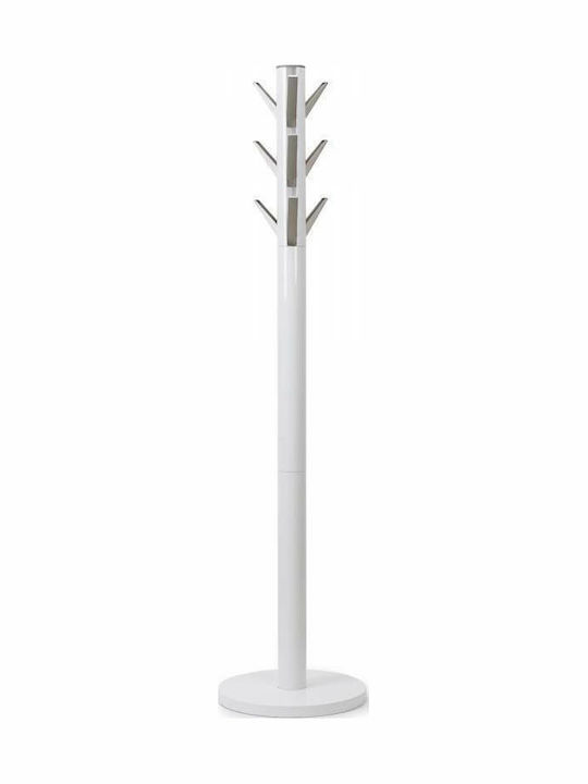 Umbra Wooden Coat Rack White with 9 Hooks 39.4x39.4x165cm