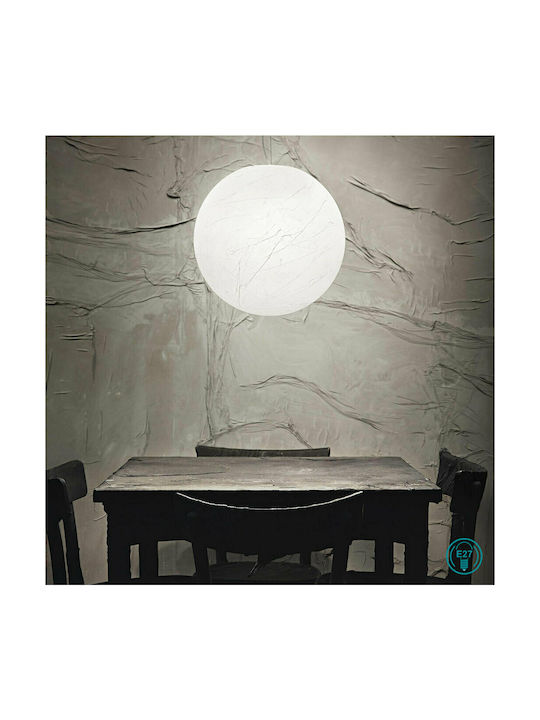 Ideal Lux Paper Pendant Light Single-Light for Socket E27 White